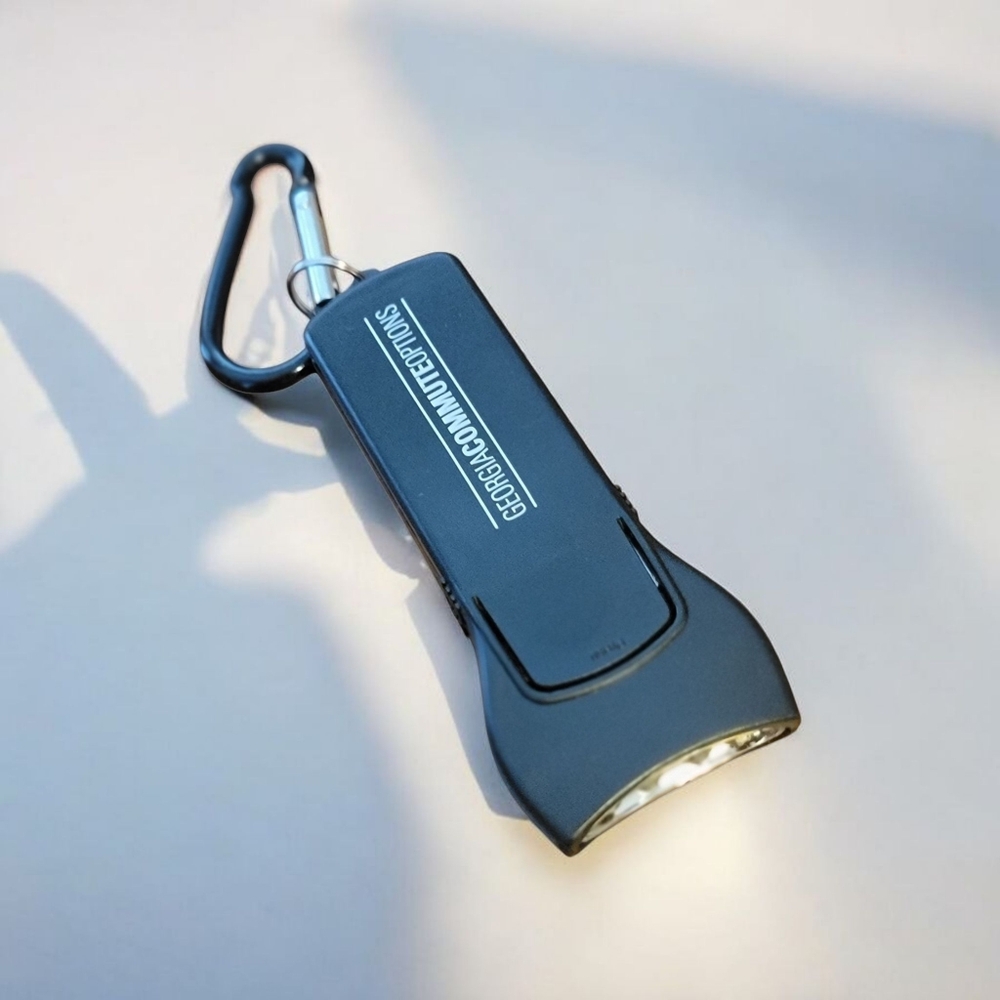 Georg Jensen Silver and Black LED Keychain